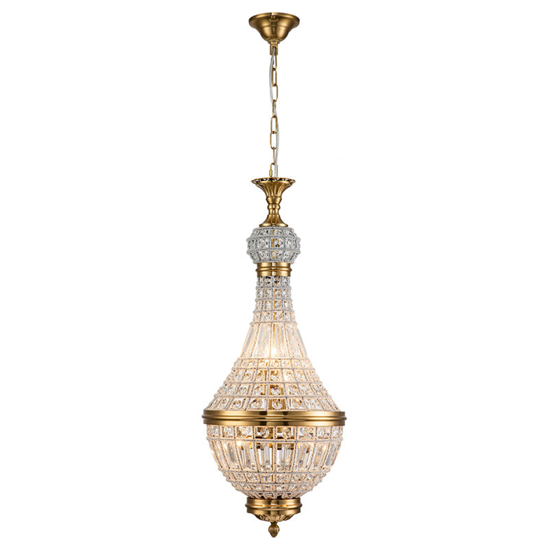 6-Light Faceted Crystal Empire Chandelier