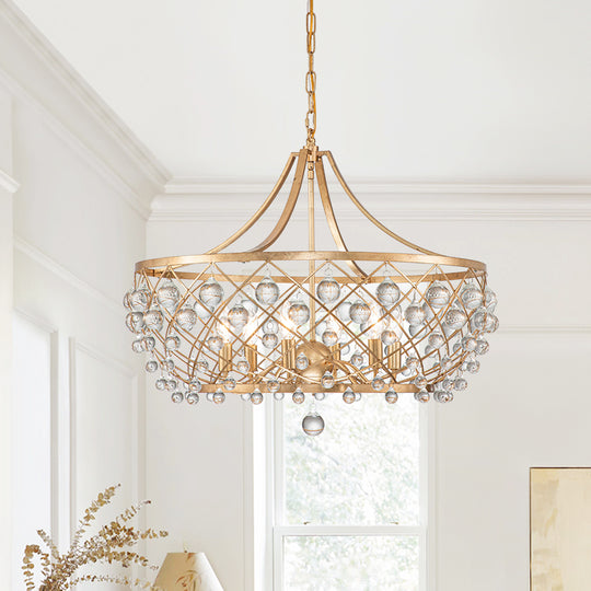 6-Light Luxe Glass Crystal Chandelier