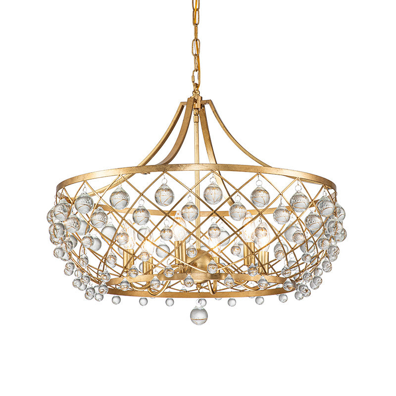 6-Light Luxe Glass Crystal Chandelier
