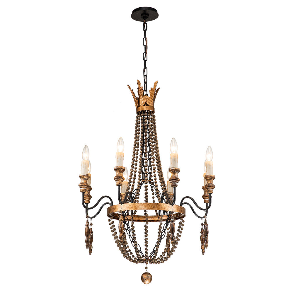 8-Light Candle Style Empire Beaded Chandelier