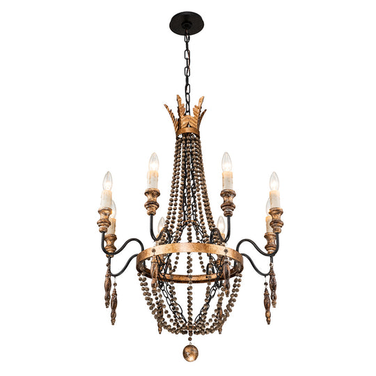 8-Light Candle Style Empire Beaded Chandelier