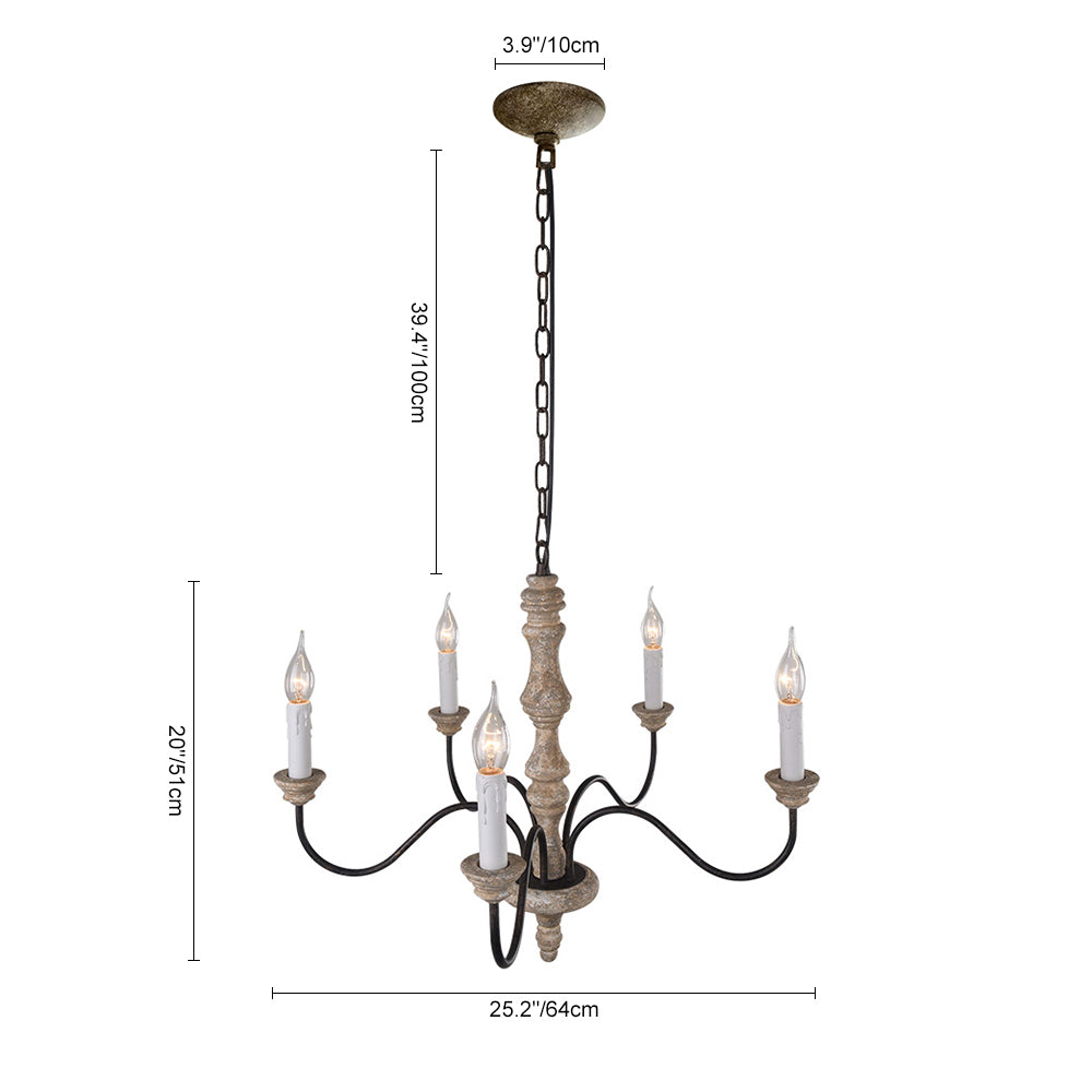 Farmhouse 5-Light Candle Style Chandelier