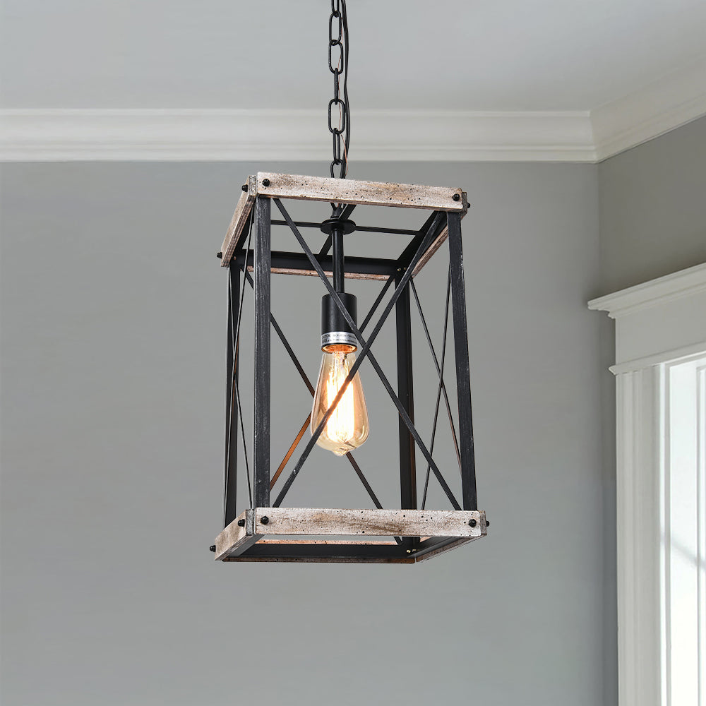 Geometric Wooden Pendant Light