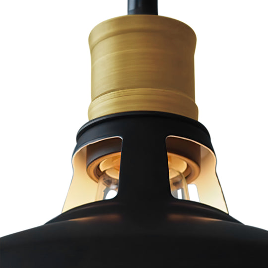 Modern Black and Copper Single Dome Light