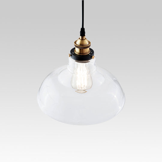 Modern Industrial Clear Glass Single Dome Pendant Light