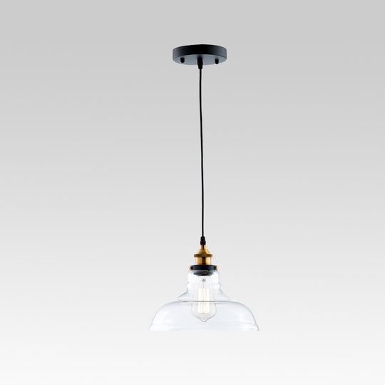 Modern Industrial Clear Glass Single Dome Pendant Light
