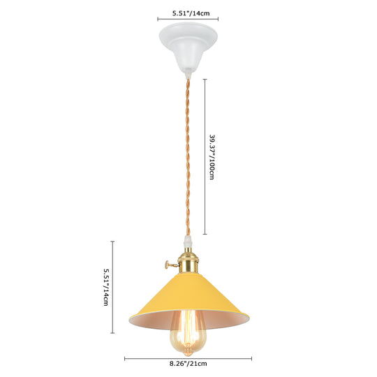 Modern One Light Single Cone Pendant Lighting