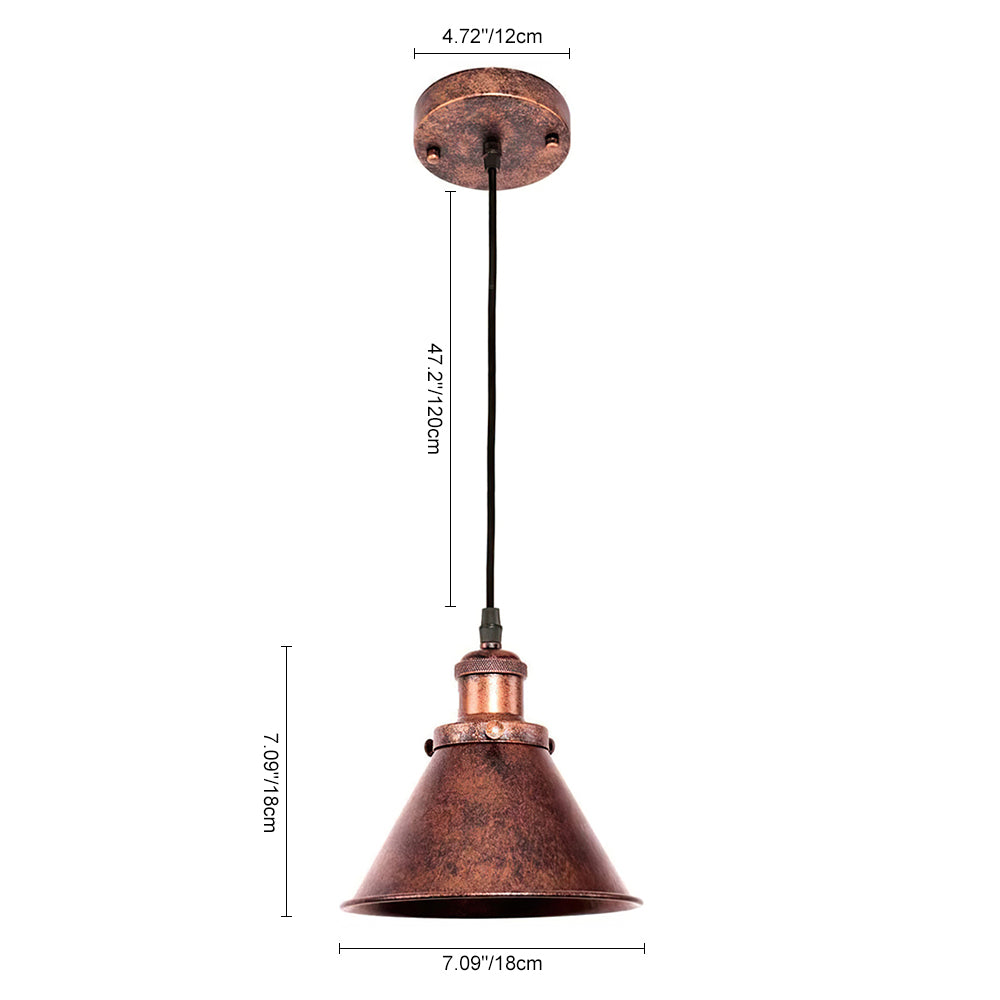 Single Rustic Copper Pendant Light