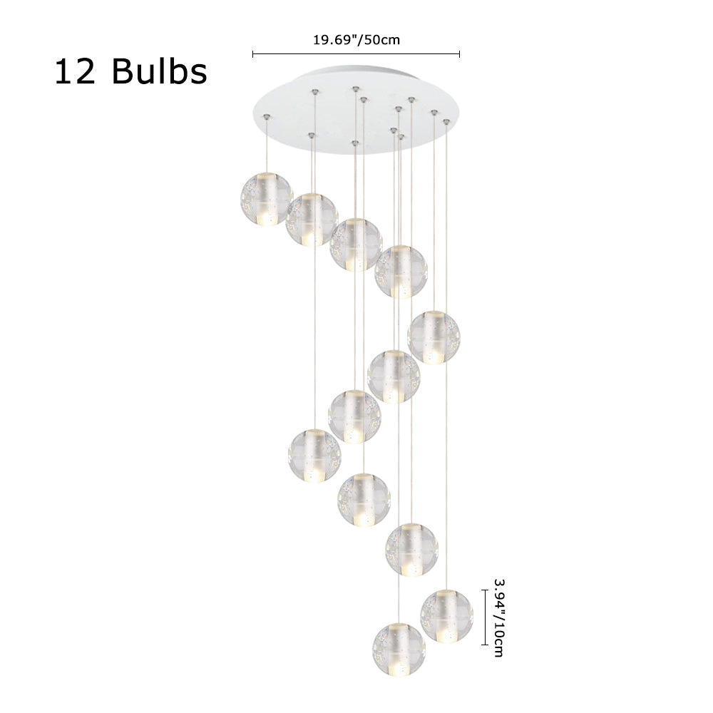 Water Drops Globe Modern Cluster Stairway Pendant Lights