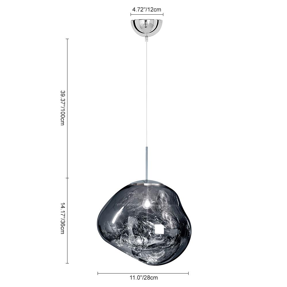 PendantLightia-Contemporary Irregular Melt Single Pendant Lights-Pendants-11''-Grey