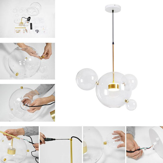 PendantLightia-Contemporary LED Glass Globe Pendant Light-Pendants-6 globes-