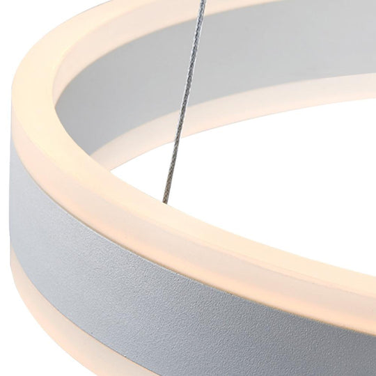 PendantLightia-Contemporary Minimalist Multi-Ring Led Circle Light-Pendants-1 Ring-White