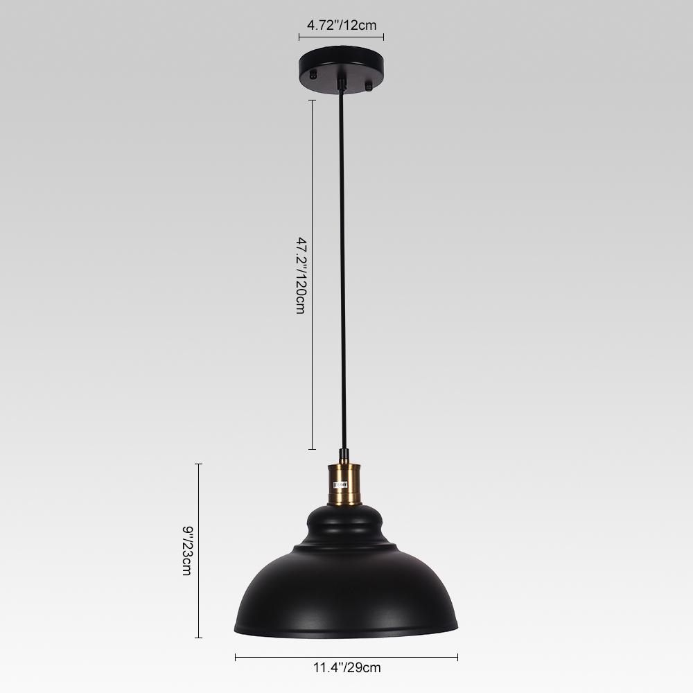 PendantLightia-Industrial Black Single Dome Light Fixture-Pendants-Default Title-