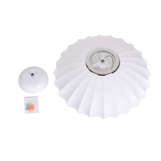 PendantLightia-Lantern Style Ribbed White Hanging Light Fixtures-Pendants-Saucer-