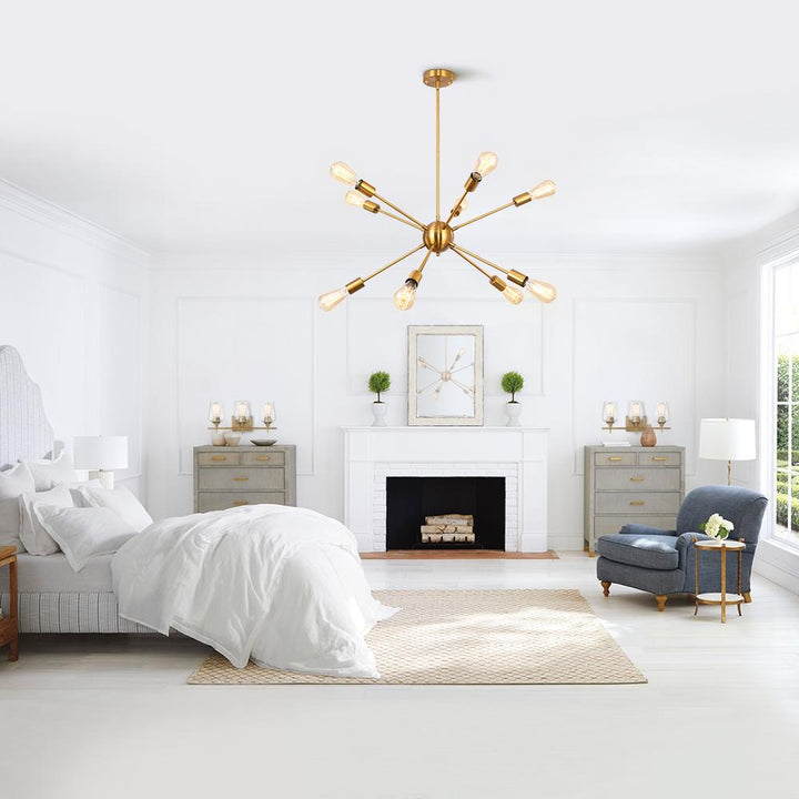 Mid-Century Modern 10-Light Sputnik Chandelier | Sputnik Light Fitting ...