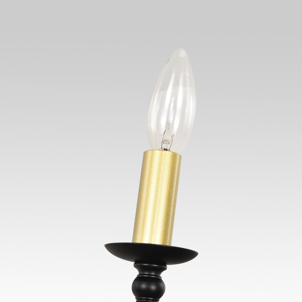 PendantLightia-Mid-Century 6-Light Candle Chandelier-Chandeliers-Black-
