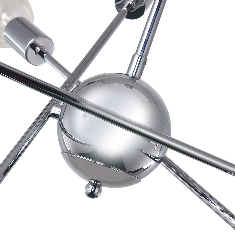 PendantLightia-Mid-Century Modern Metal Sputnik Chandelier-Chandeliers-Chrome-8Lt
