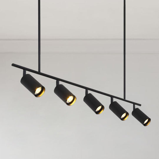 PendantLightia-Modern Kitchen Island Linear Track Light Fixtures-Pendants-Black-