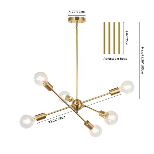 PendantLightia-Modern Mid-century 6-light Sputnik Light-Chandeliers-Default Title-