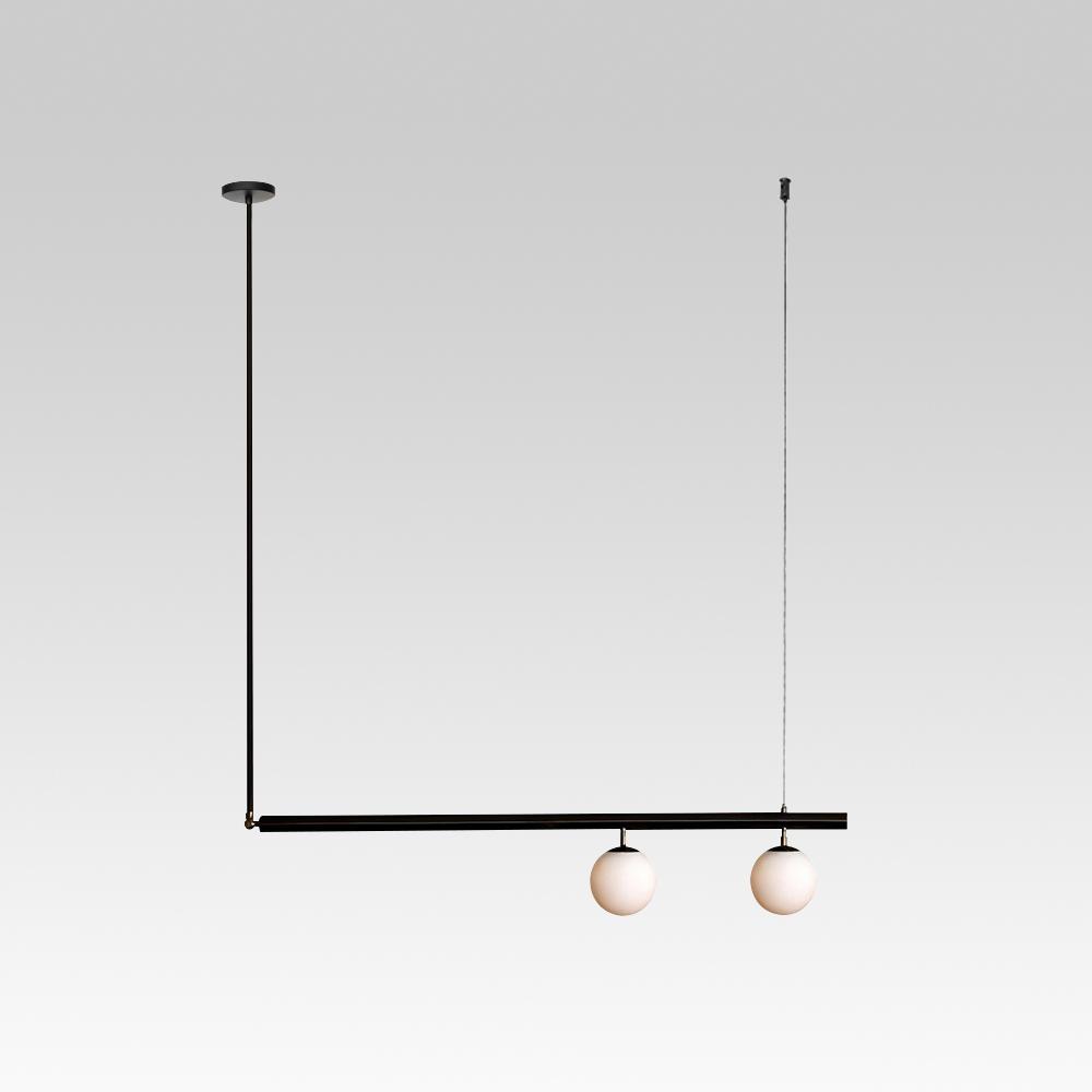 PendantLightia-Modern Minimalist Linear Pendant Lighting-Pendants-2Lt-Black