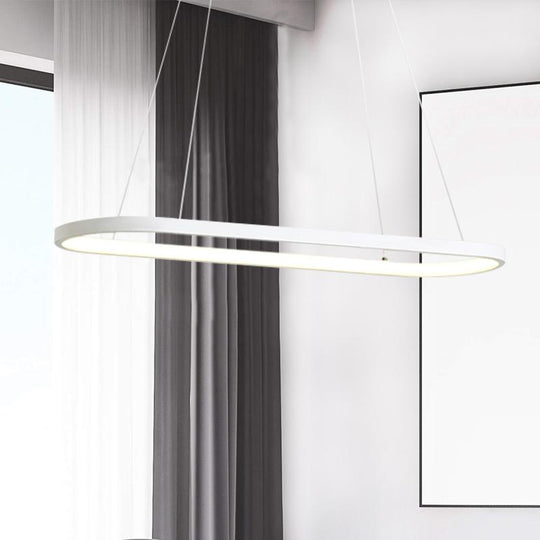 PendantLightia-Modern Minimalist Oval Led Hanging Lights-Pendants-27''-Cool White