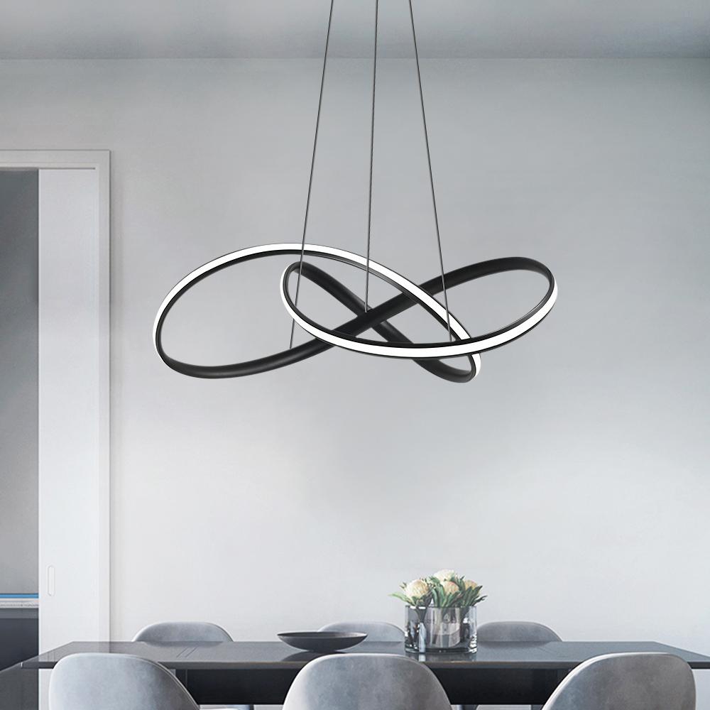 PendantLightia-Modern Twist Design Led Pendant Lights-Pendants-Black-Warm White