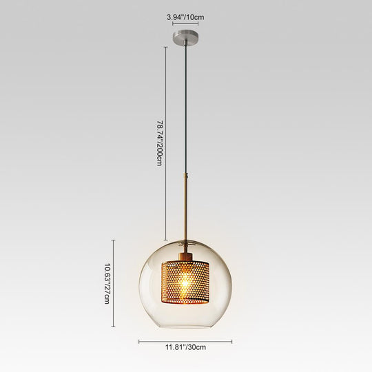 PendantLightia-Single Glass Globe Pendant Light-Pendants-Gold-