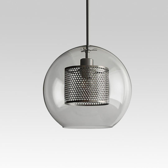 PendantLightia-Single Glass Globe Pendant Light-Pendants-Silver-