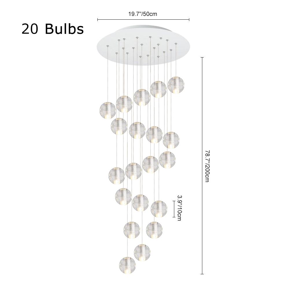PendantLightia-Water Drops Globe Modern Cluster Pendant Lights-Pendants-20 Lt-