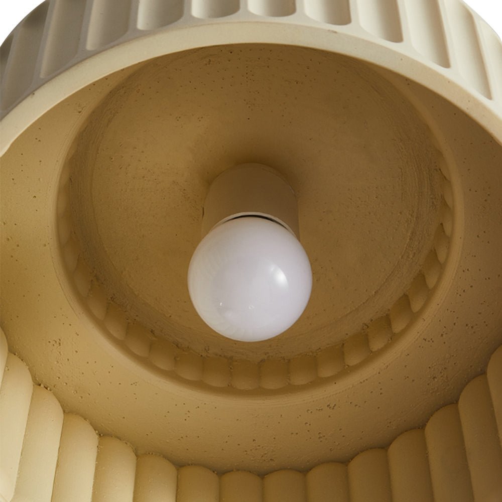Pendantlightie-1-Light Cream Style Vintage Drum Semi Flush Mount-Semi Flush Mount-Beige-
