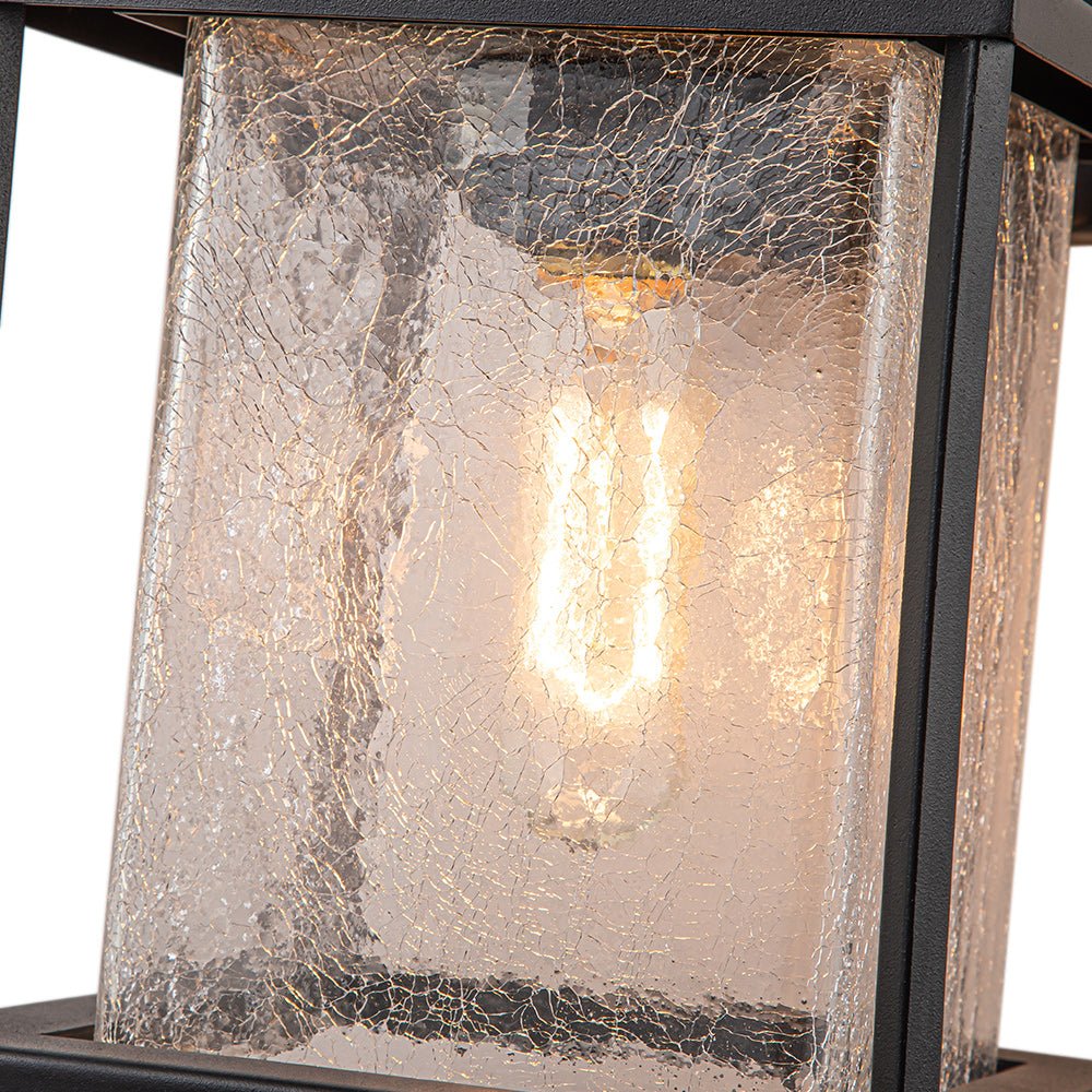 Pendantlightie-1-Light Dusk to Dawn Crackled Glass Outdoor Waterproof Wall Light-Outdoor Wall Light--