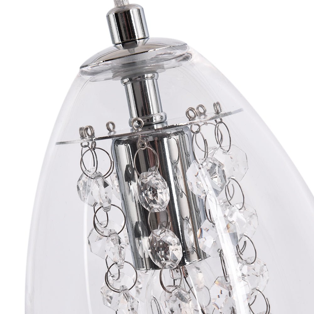Pendantlightie-1-Light Glass Bell Pendant With Crystal Accent-Pendants--