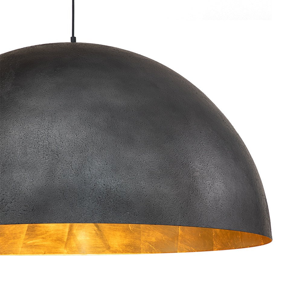 Pendantlightie-1-Light Industrial Metal Dome Pendant-Pendants-23.6 Inches-Black