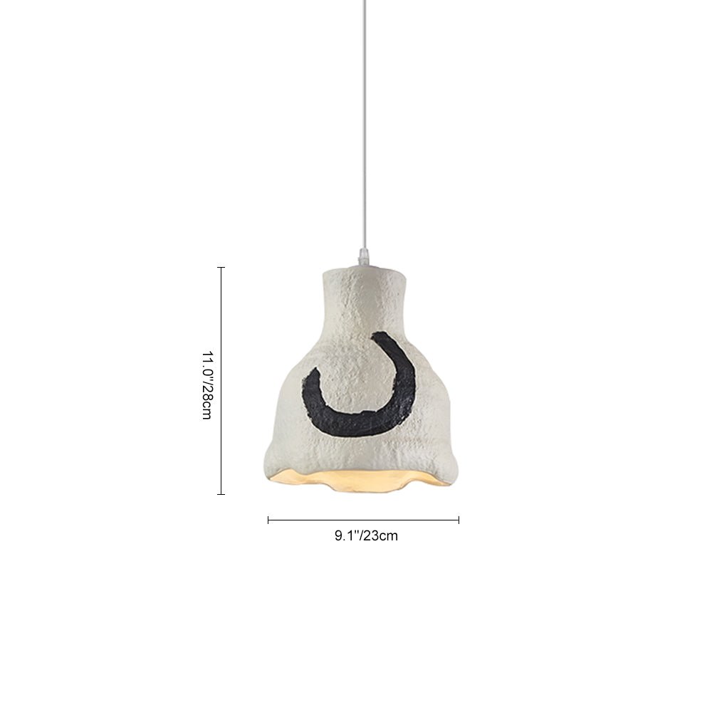Pendantlightie-1-Light Irregular Design Wabi Sabi Pendant-Pendants-Bell-Black Painting