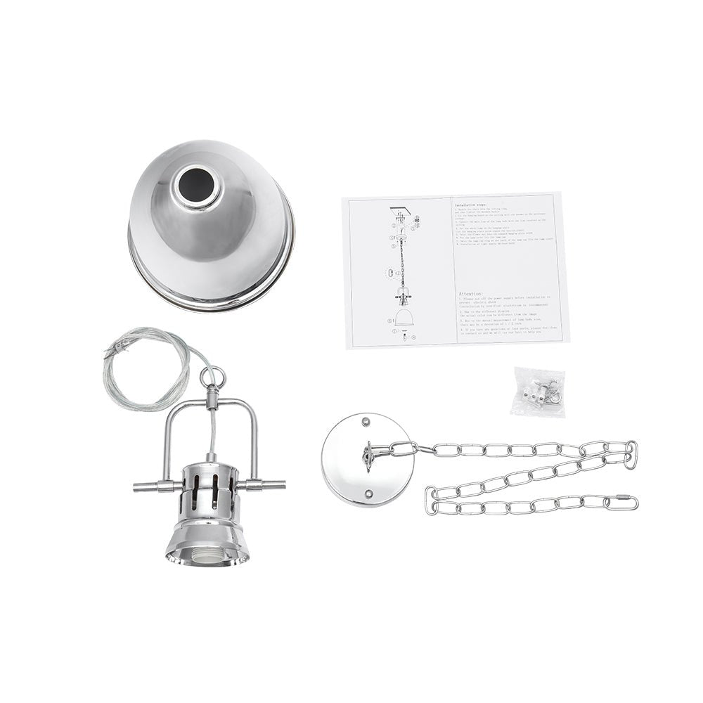 Pendantlightie-1-Light Kitchen Island Metal Dome Pendant-Pendants-Chrome-