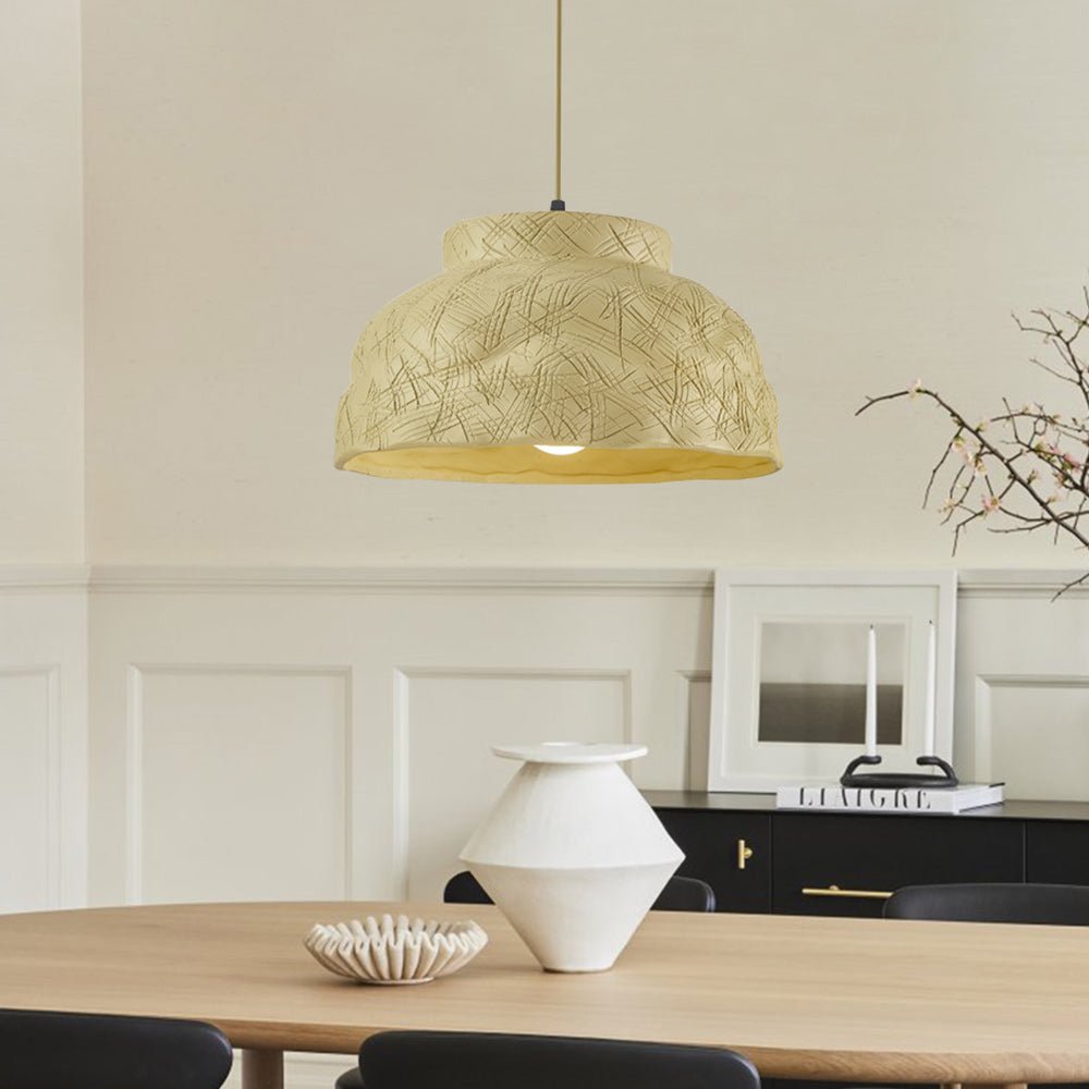 Pendantlightie-1-Light Scratch Accents Resin Dome Pendant For Dining Table-Pendants-Green-