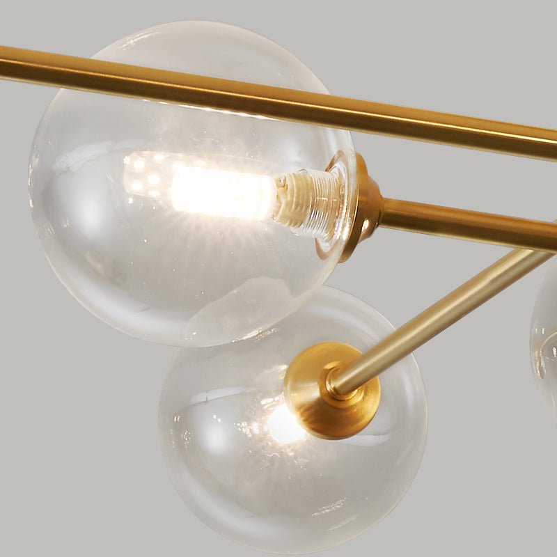 Pendantlightie-8-Light Sputnik Semi Flush Mount With Clear Glass Shades-Semi Flush Mount--