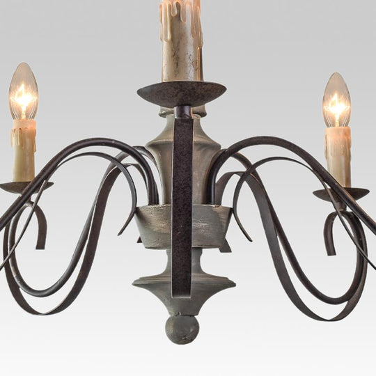 Pendantlightie-Antiqued 5-Light Candle Chandelier-Chandeliers--
