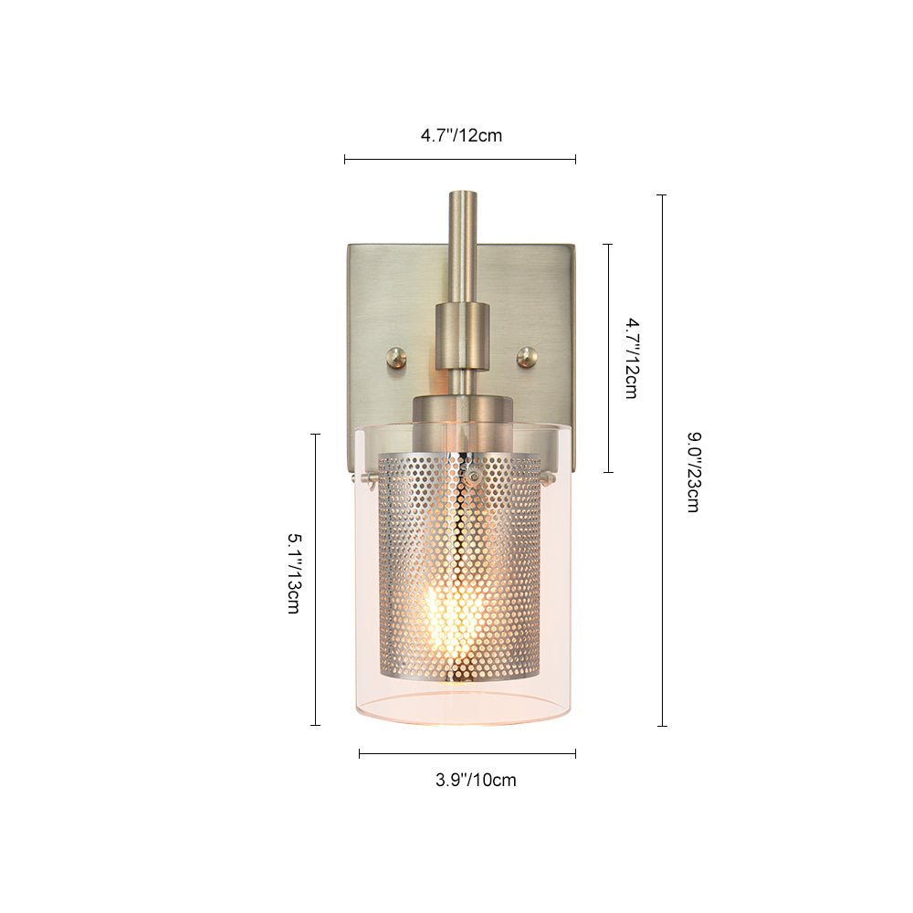 Pendantlightie-Contemporary Dimmable Cylindrical Shaded Vanity Light-Wall Light-3Lt-Nickel