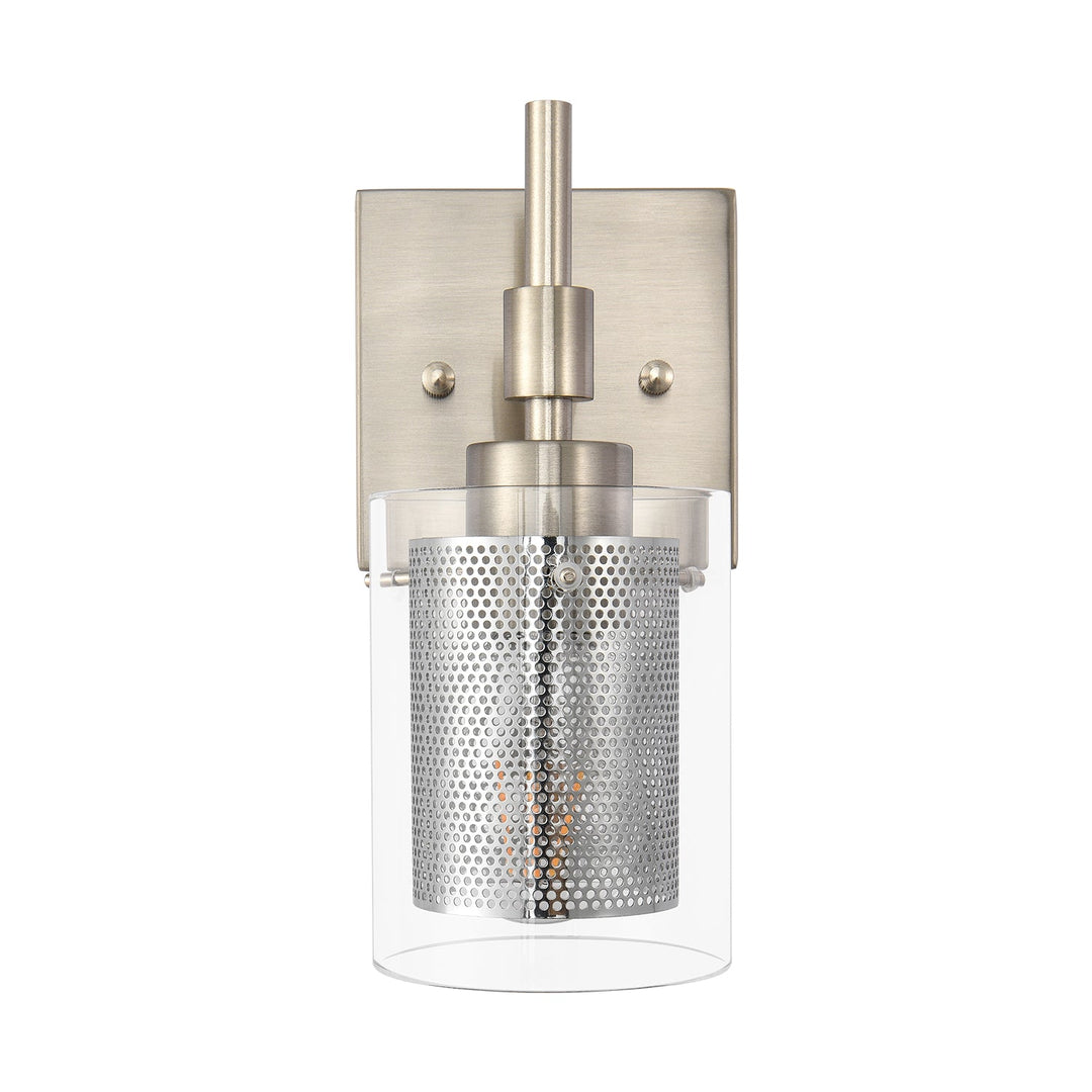 Pendantlightie-Contemporary Dimmable Cylindrical Shaded Vanity Light-Wall Light-3Lt-Nickel