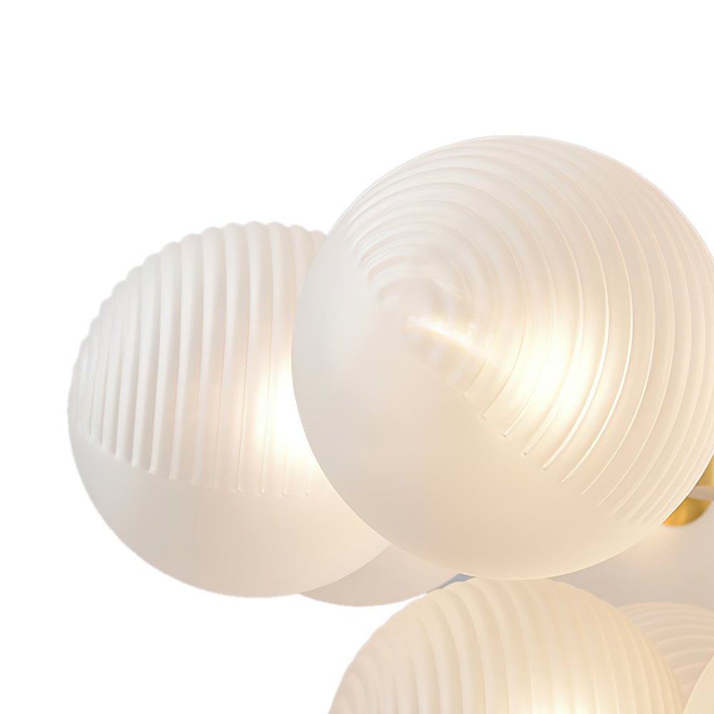 Pendantlightie-Contemporary Ribbed Glass Bubble Chandelier-Chandeliers-5Lt-