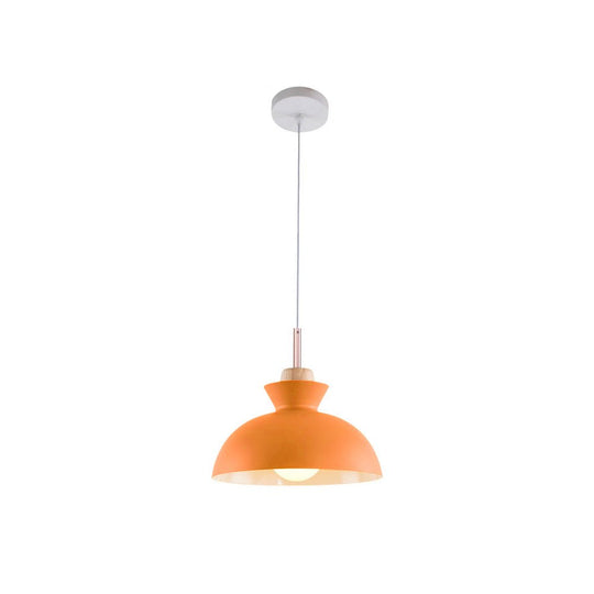 Pendantlightie-Contemporary Single Pendant Dome Light for Breakfast Bar-Pendants-Orange-