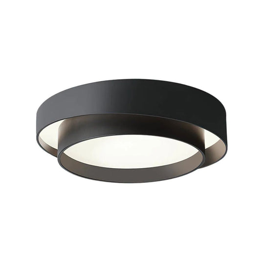 Pendantlightie-Creative Concentric Circle Led Ceiling Light-Flush Mount-Cool White Light-Black