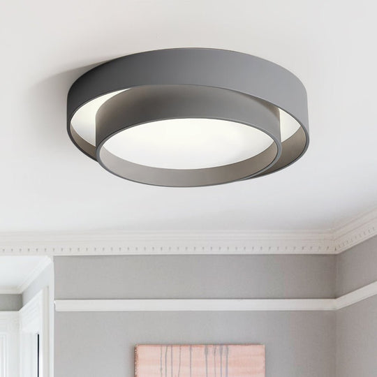 Pendantlightie-Creative Concentric Circle Led Ceiling Light-Flush Mount-Cool White Light-Gray