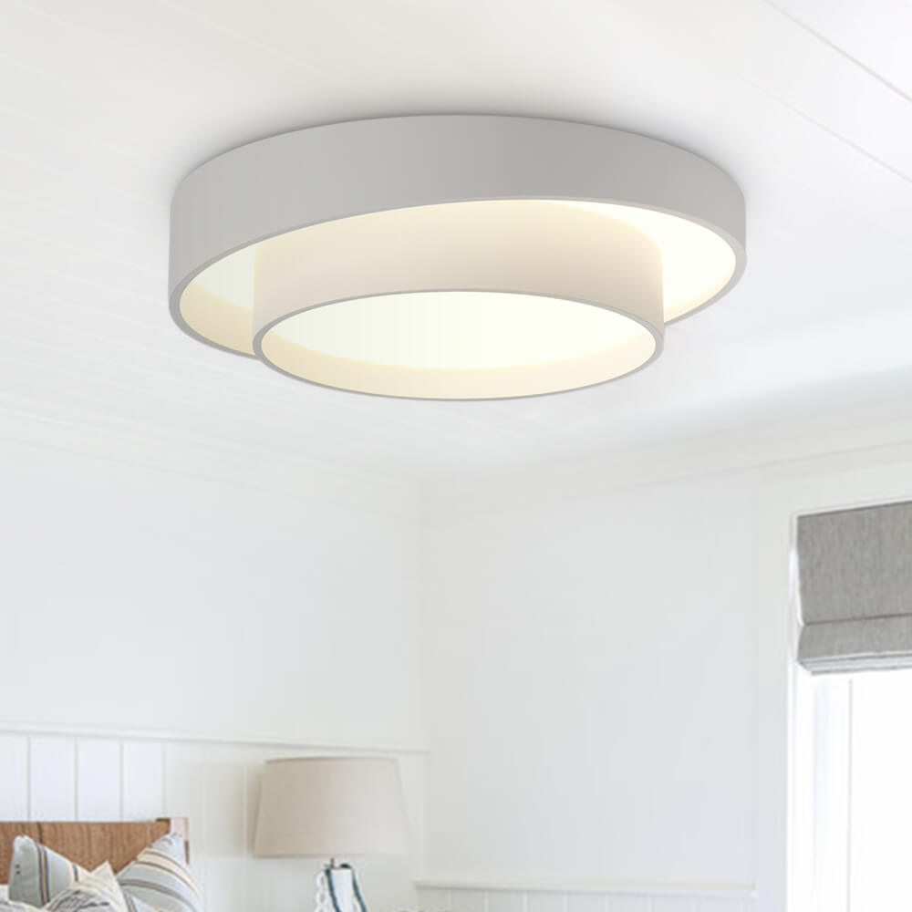 Pendantlightie-Creative Concentric Circle Led Ceiling Light-Flush Mount-Cool White Light-White