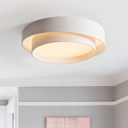 Pendantlightie-Creative Concentric Circle Led Ceiling Light-Flush Mount-Warm White Light-White