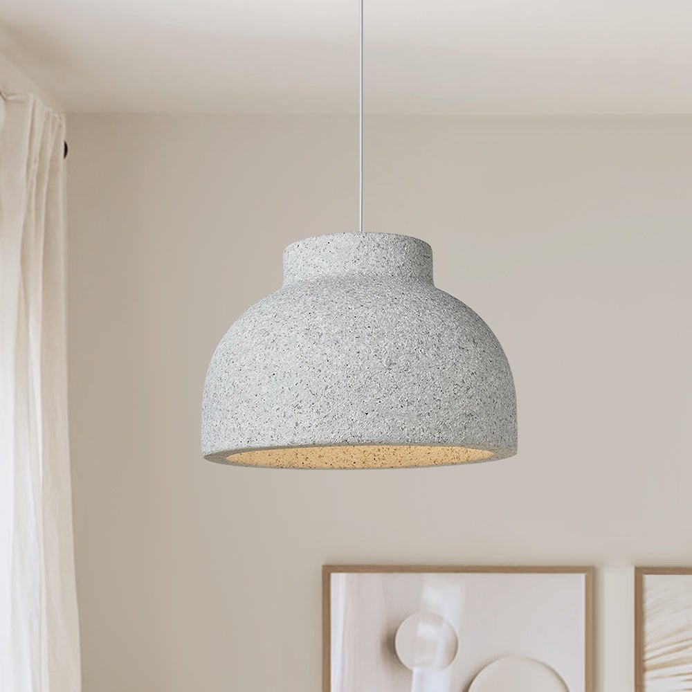 Pendantlightie-Handmade 1-Light Speckled Wabi Sabi Dome Pendant-Pendants-Light Gray-