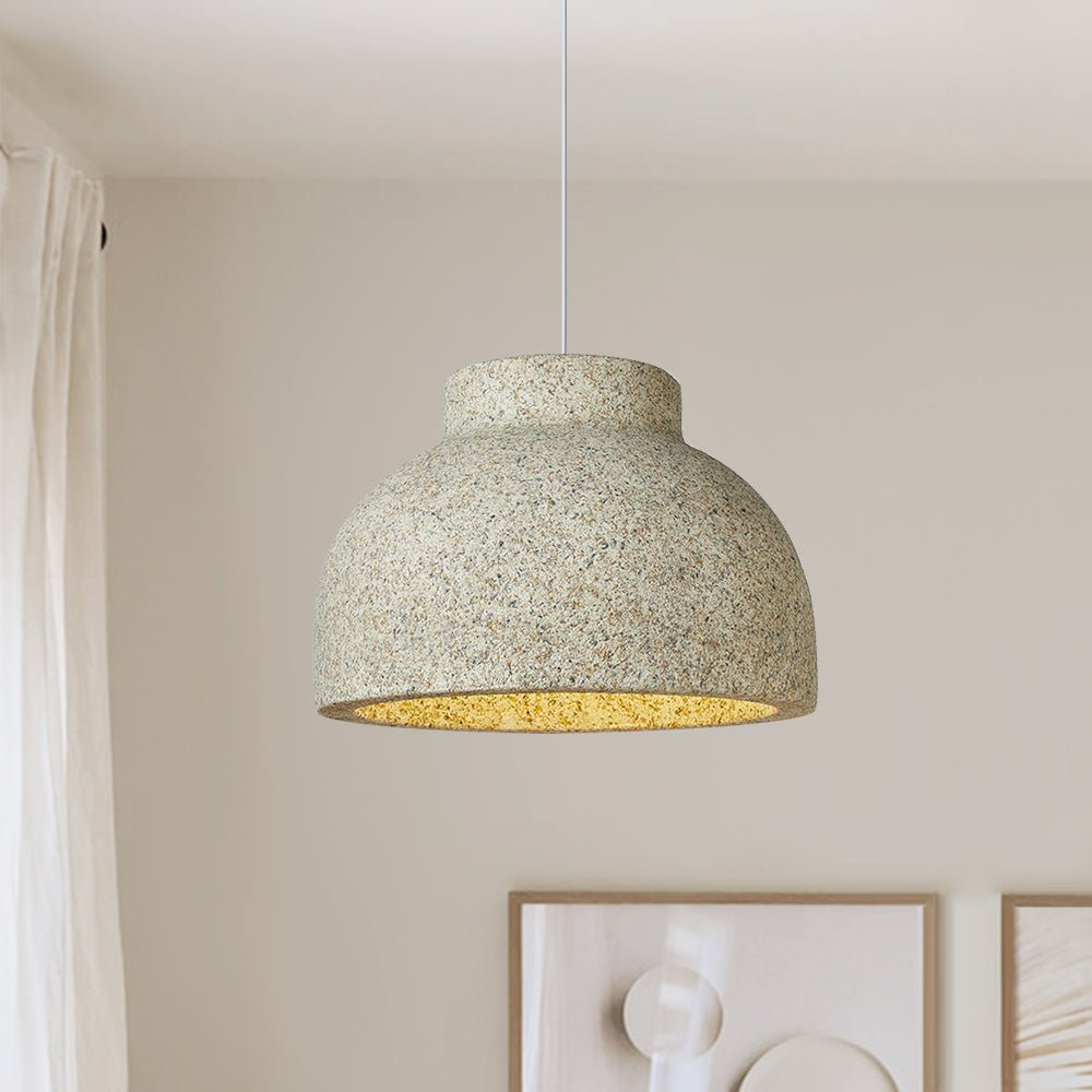 Pendantlightie-Handmade 1-Light Speckled Wabi Sabi Dome Pendant-Pendants-Yellow-