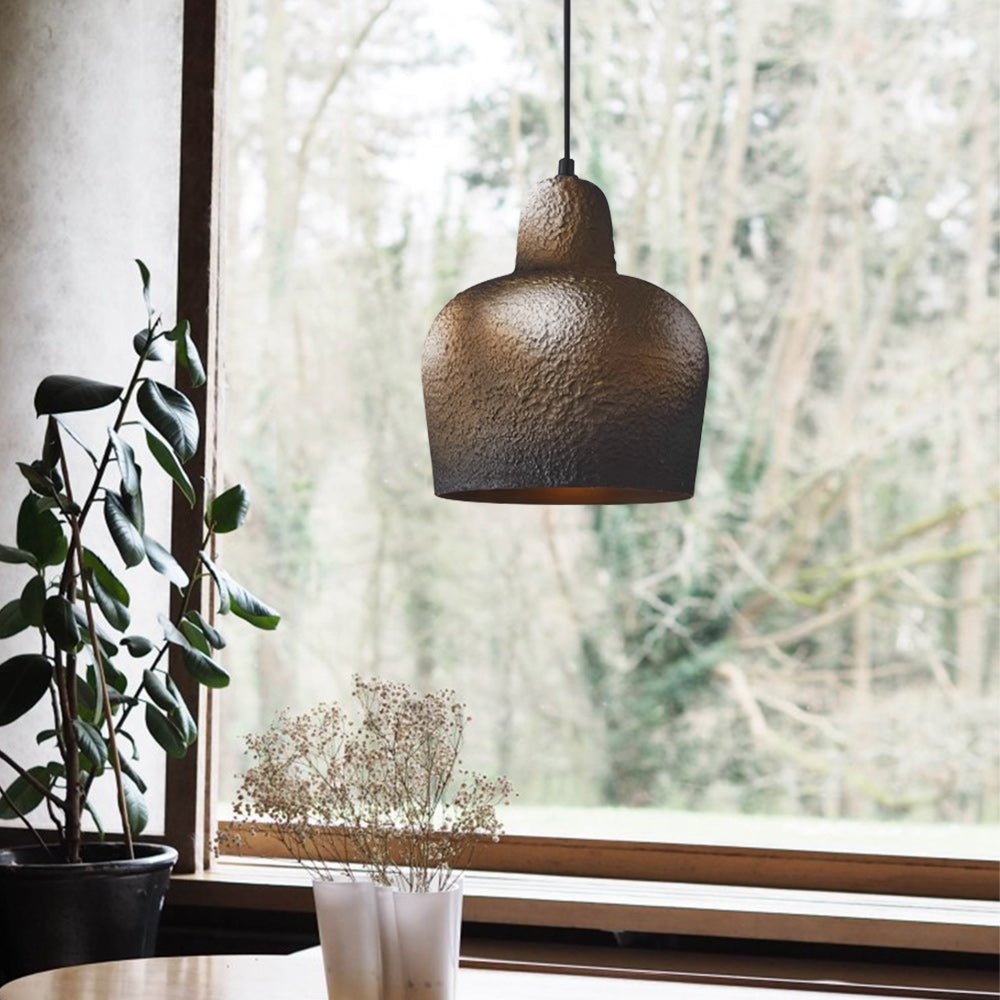 Pendantlightie-Japanese Style 1-Light Bell Pendant Light For Dining Table-Pendants-Rusty-