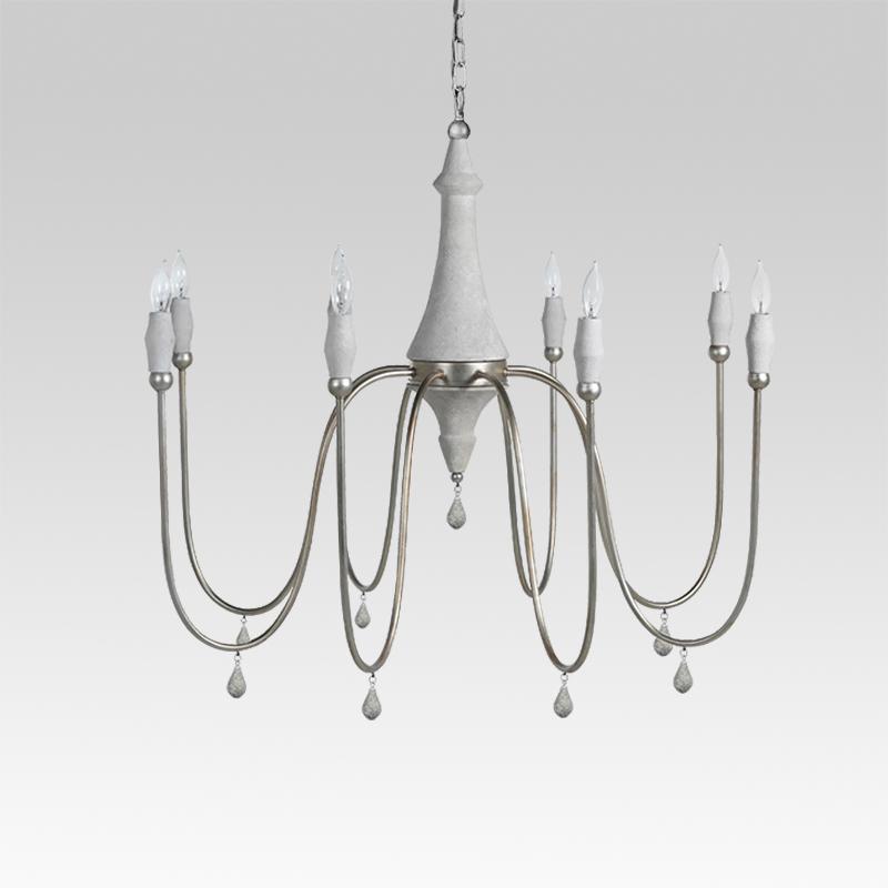 Pendantlightie-Luxe Candle Style Transitional Chandelier-Chandeliers-Silver-